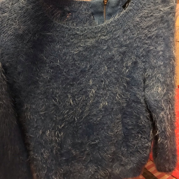 Sweaters Blue Fuzzy Sweater Poshmark